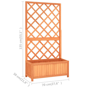 vidaXL Garden Trellis with Planter Brown 70x30x135 cm Fir Wood