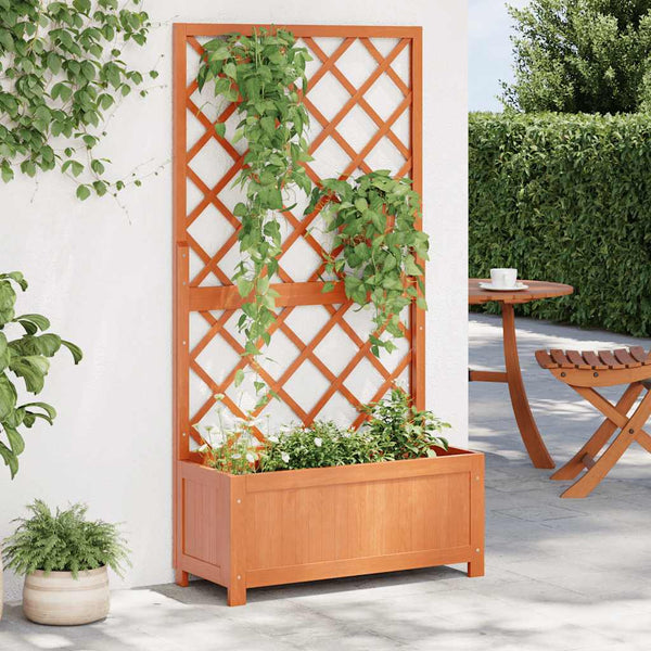 vidaXL Garden Trellis with Planter Brown 70x30x135 cm Fir Wood