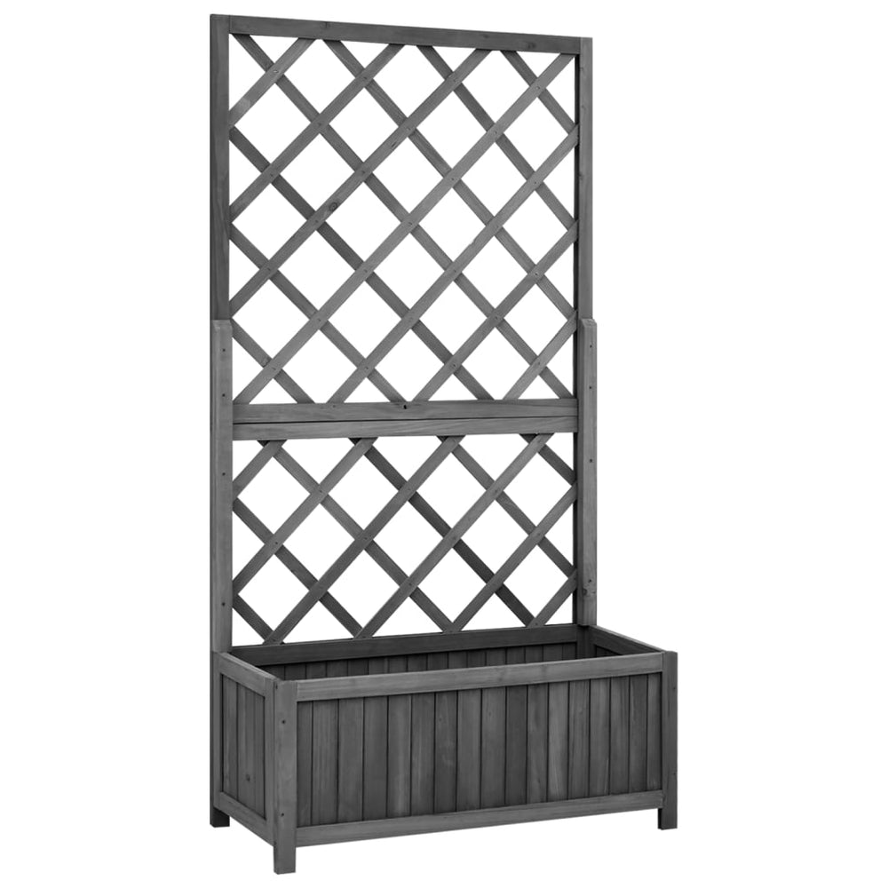 vidaXL Garden Trellis with Planter Box Black 70x30x135 cm Firwood