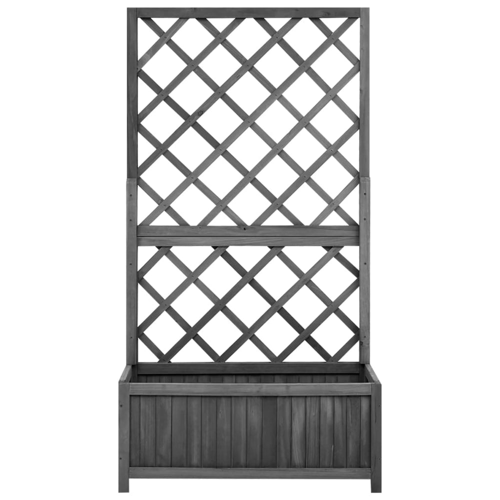 vidaXL Garden Trellis with Planter Box Black 70x30x135 cm Firwood