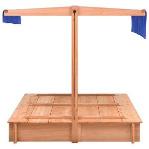 vidaXL Sandpit with Roof Firwood 112x112x112 cm