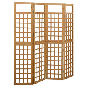 vidaXL Trellis/Room Divider 4-Panel Solid Fir Wood 161x180 cm