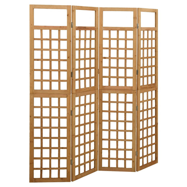 vidaXL Trellis/Room Divider 4-Panel Solid Fir Wood 161x180 cm
