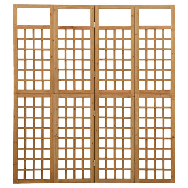 vidaXL Trellis/Room Divider 4-Panel Solid Fir Wood 161x180 cm