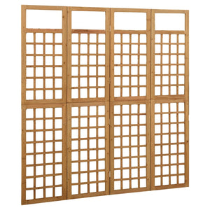 vidaXL Trellis/Room Divider 4-Panel Solid Fir Wood 161x180 cm
