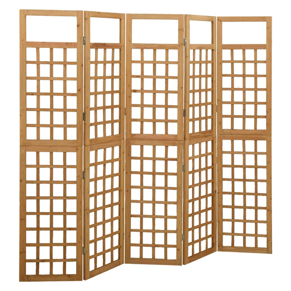 vidaXL Trellis/Room Divider 5-Panel Solid Fir Wood 201.5x180 cm