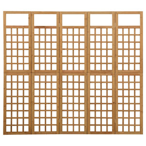vidaXL Trellis/Room Divider 5-Panel Solid Fir Wood 201.5x180 cm