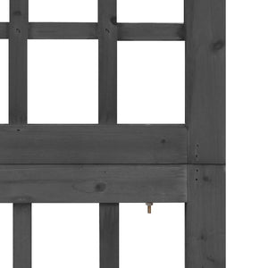 vidaXL Trellis/Room Divider 5-Panel Solid Fir Wood Black 201.5x180 cm