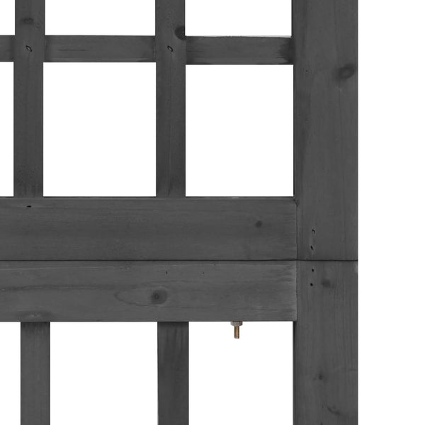 vidaXL Trellis/Room Divider 5-Panel Solid Fir Wood Black 201.5x180 cm