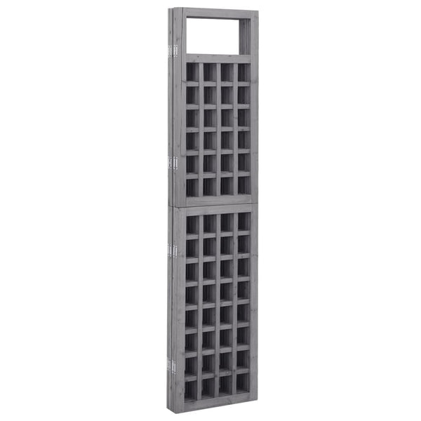 vidaXL Trellis/Room Divider 3-Panel Solid Fir Wood Grey 121x180 cm