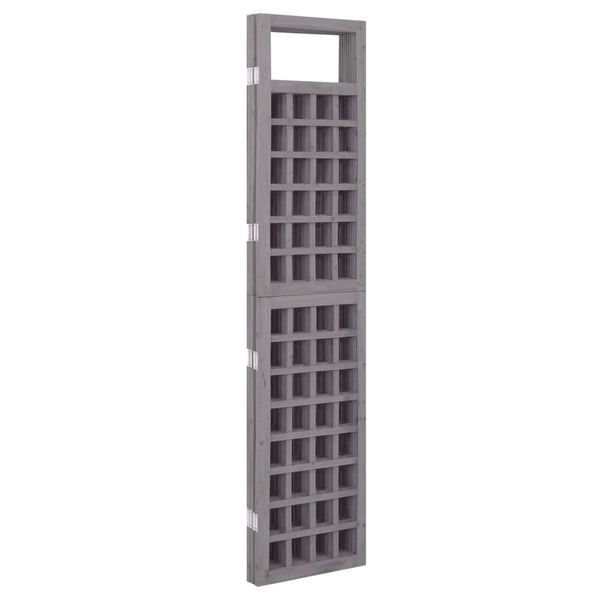 vidaXL Trellis/Room Divider 4-Panel Solid Fir Wood Grey 161x180 cm