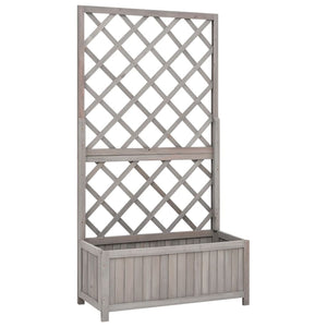 vidaXL Garden Trellis with Planter Box Grey 70x30x135 cm Fir Wood