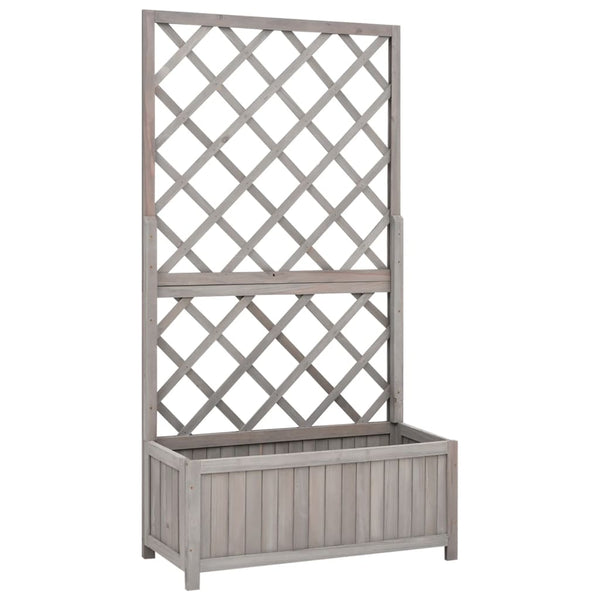 vidaXL Garden Trellis with Planter Box Grey 70x30x135 cm Fir Wood