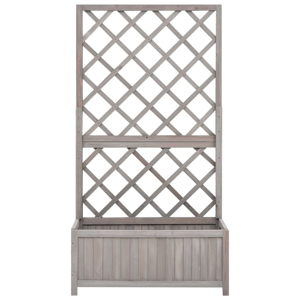 vidaXL Garden Trellis with Planter Box Grey 70x30x135 cm Fir Wood