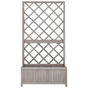 vidaXL Garden Trellis with Planter Box Grey 70x30x135 cm Fir Wood