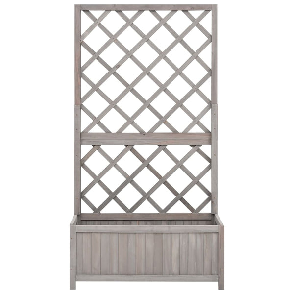 vidaXL Garden Trellis with Planter Box Grey 70x30x135 cm Fir Wood