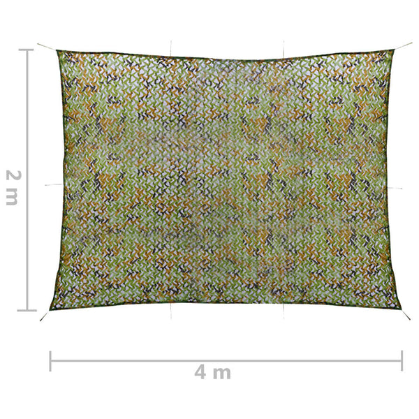 vidaXL Camouflage Net with Storage Bag 2x4 m Green