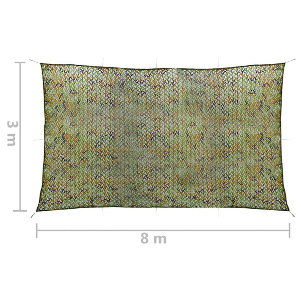 vidaXL Camouflage Net with Carry Bag 3x8 m Green