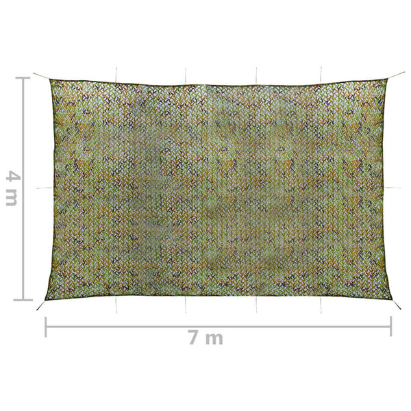 vidaXL Camouflage Net with Storage Bag 4x7 m Green