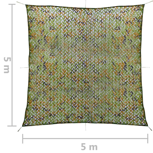 vidaXL Camouflage Net with Carry Bag 5x5 m Green