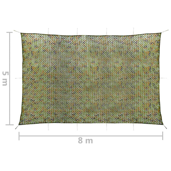 vidaXL Camouflage Net with Storage Bag 5x8 m Green