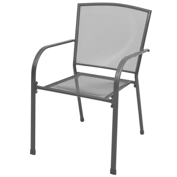 vidaXL 3-Piece Garden Dining Set Steel Anthracite