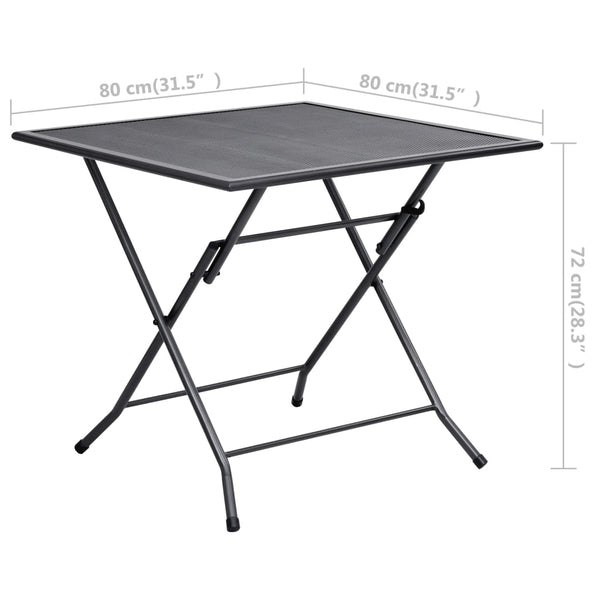 vidaXL 3-Piece Garden Dining Set Steel Anthracite