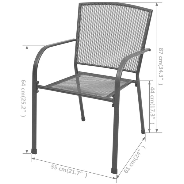 vidaXL 3-Piece Garden Dining Set Steel Anthracite