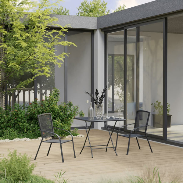 vidaXL 3-Piece Garden Dining Set Steel Anthracite