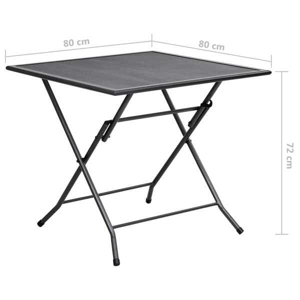 vidaXL 3-Piece Garden Dining Set Steel Anthracite