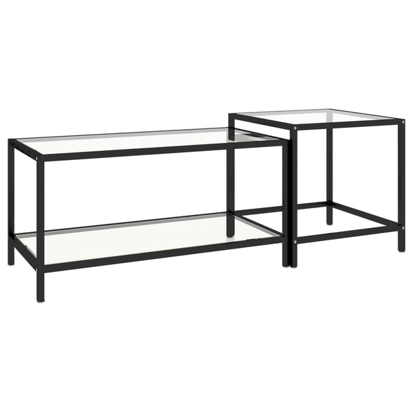 vidaXL Side Tables 2 pcs. Tempered Glass Transparent