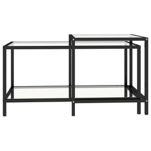 vidaXL Side Tables 2 pcs. Tempered Glass Transparent