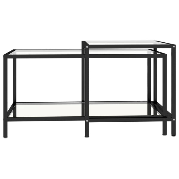 vidaXL Side Tables 2 pcs. Tempered Glass Transparent
