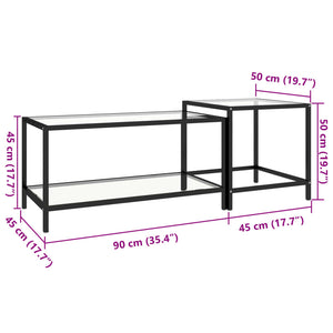 vidaXL Side Tables 2 pcs. Tempered Glass Transparent
