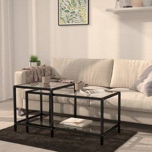 vidaXL Side Tables 2 pcs. Tempered Glass Transparent