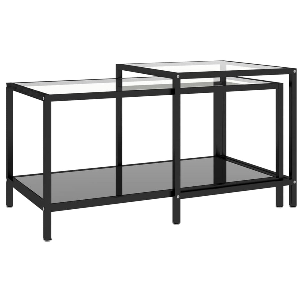 vidaXL Side Tables 2 pcs. Tempered Glass Black
