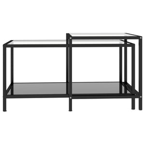 vidaXL Side Tables 2 pcs. Tempered Glass Black