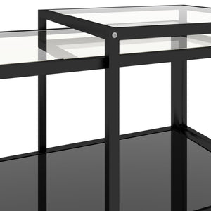vidaXL Side Tables 2 pcs. Tempered Glass Black