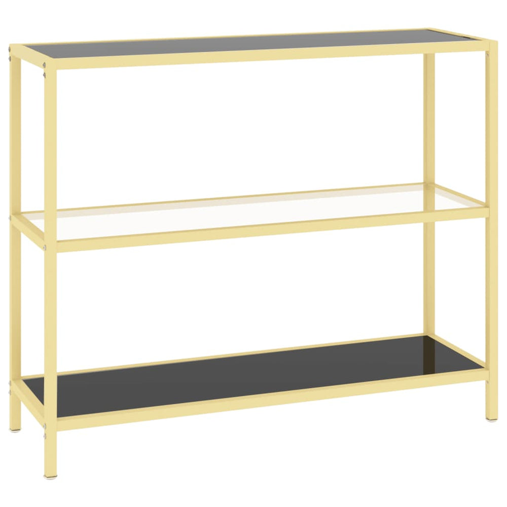 vidaXL Shelf Black and Transparent 100x36x90 cm Tempered Glass