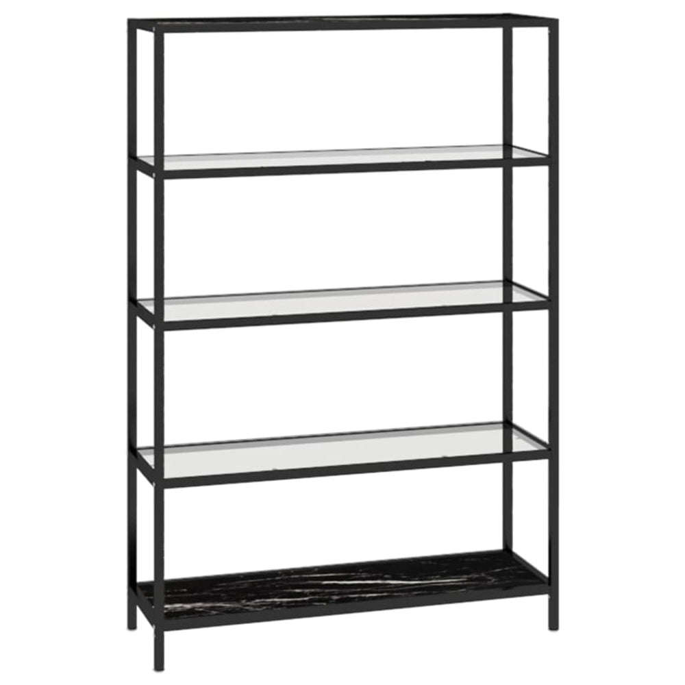 vidaXL Shelf Marble and Transparent 100x36x168 cm Tempered Glass