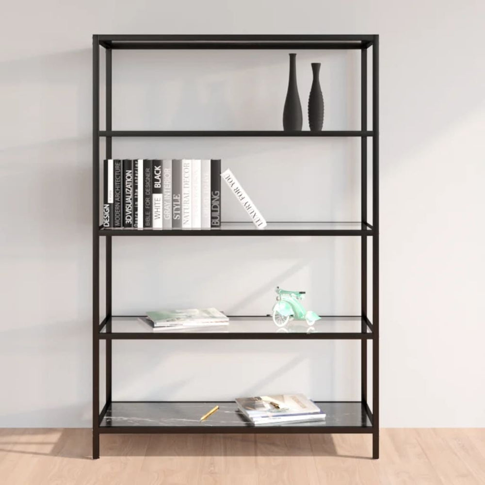 vidaXL Shelf Marble and Transparent 100x36x168 cm Tempered Glass