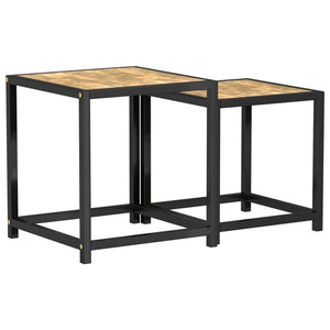 vidaXL Side Tables 2 pcs MDF Black and Yellow