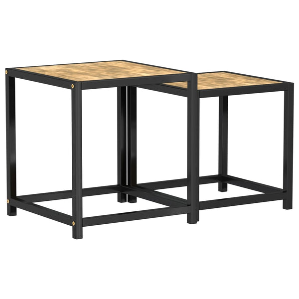 vidaXL Side Tables 2 pcs MDF Black and Yellow