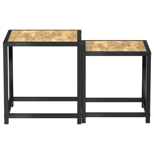 vidaXL Side Tables 2 pcs MDF Black and Yellow