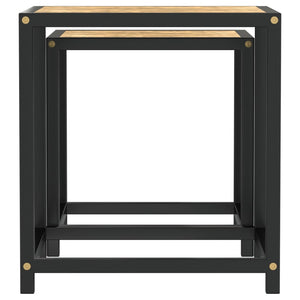 vidaXL Side Tables 2 pcs MDF Black and Yellow