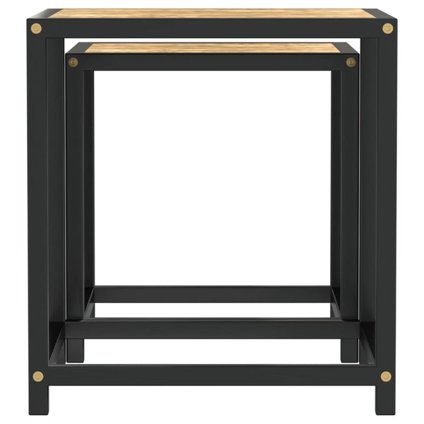 vidaXL Side Tables 2 pcs MDF Black and Yellow