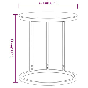 vidaXL Side Table Gold and Black 45 cm Toughened Glass