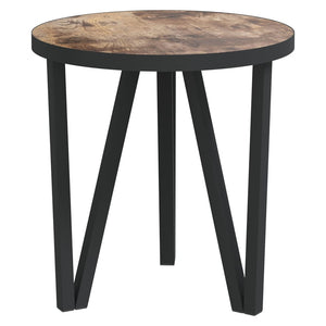 vidaXL Side Table Black and Yellow Ø35 cm MDF