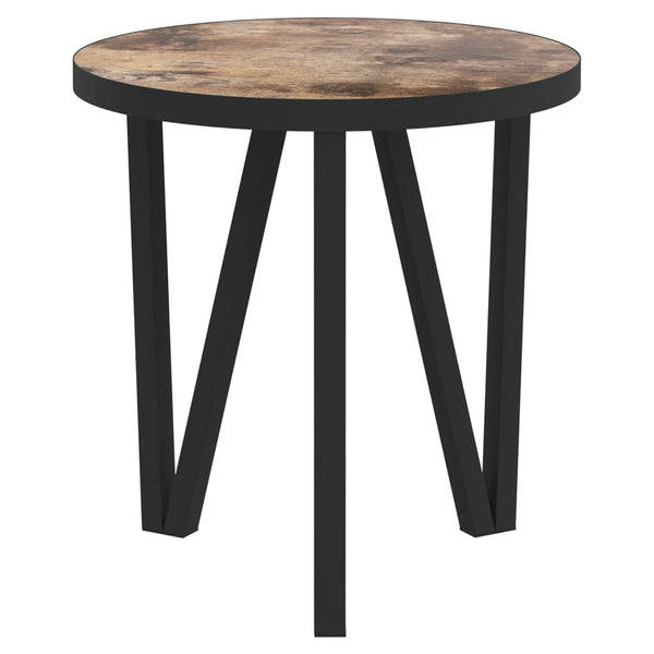 vidaXL Side Table Black and Yellow Ø35 cm MDF