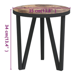 vidaXL Side Table Black and Yellow Ø35 cm MDF